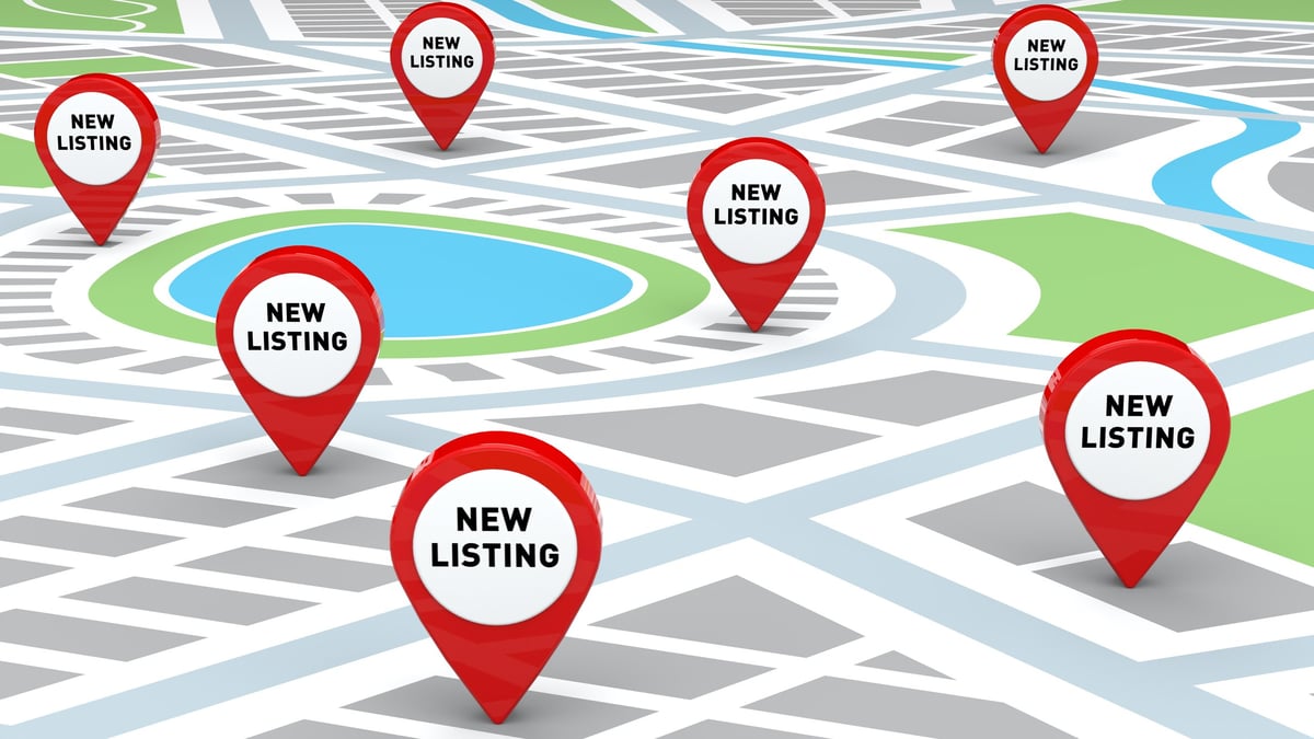 Local county guide directory listing map with business locations for a community guide website